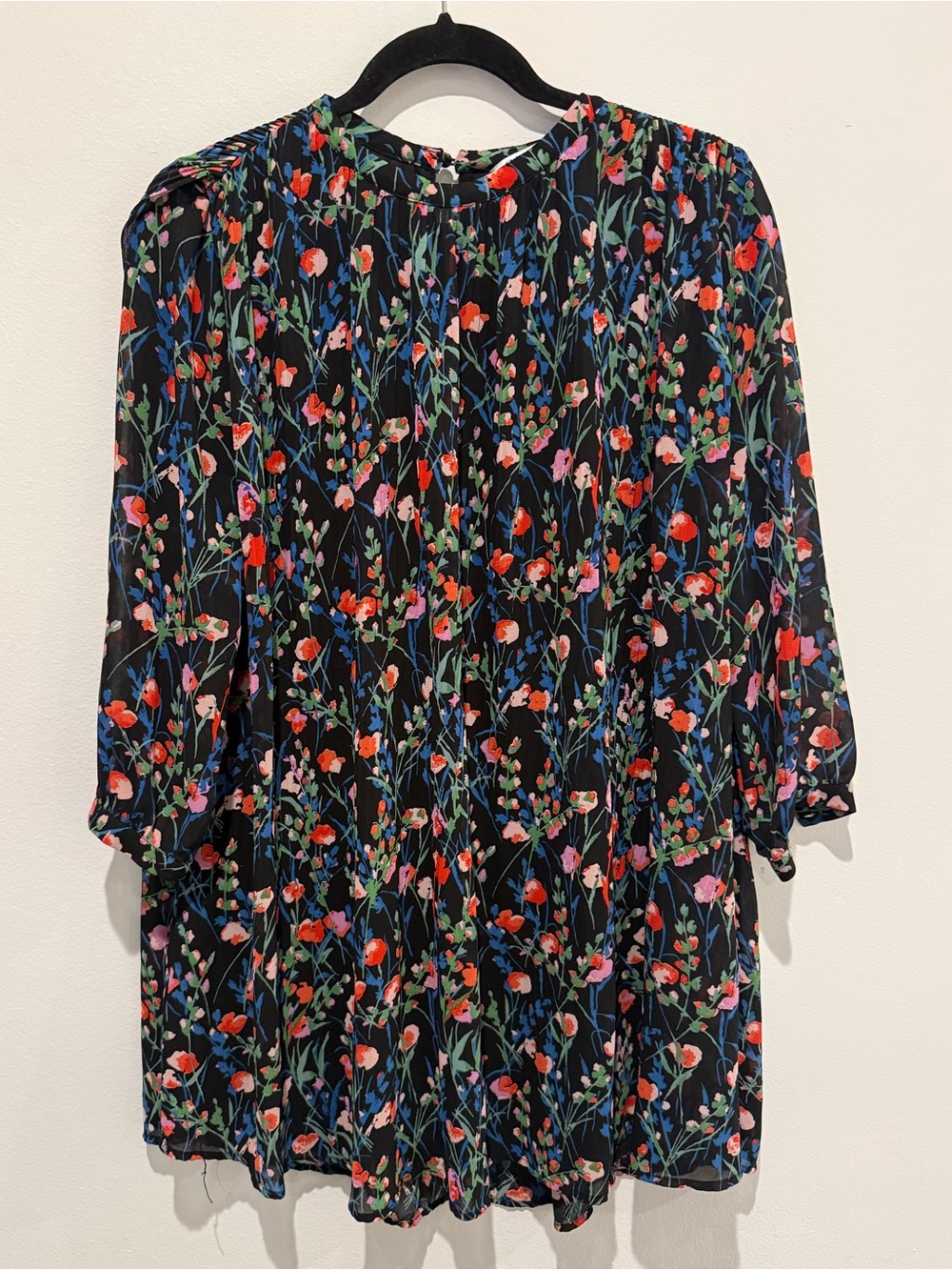 Zara long sleeve Black Floral Shift Dress